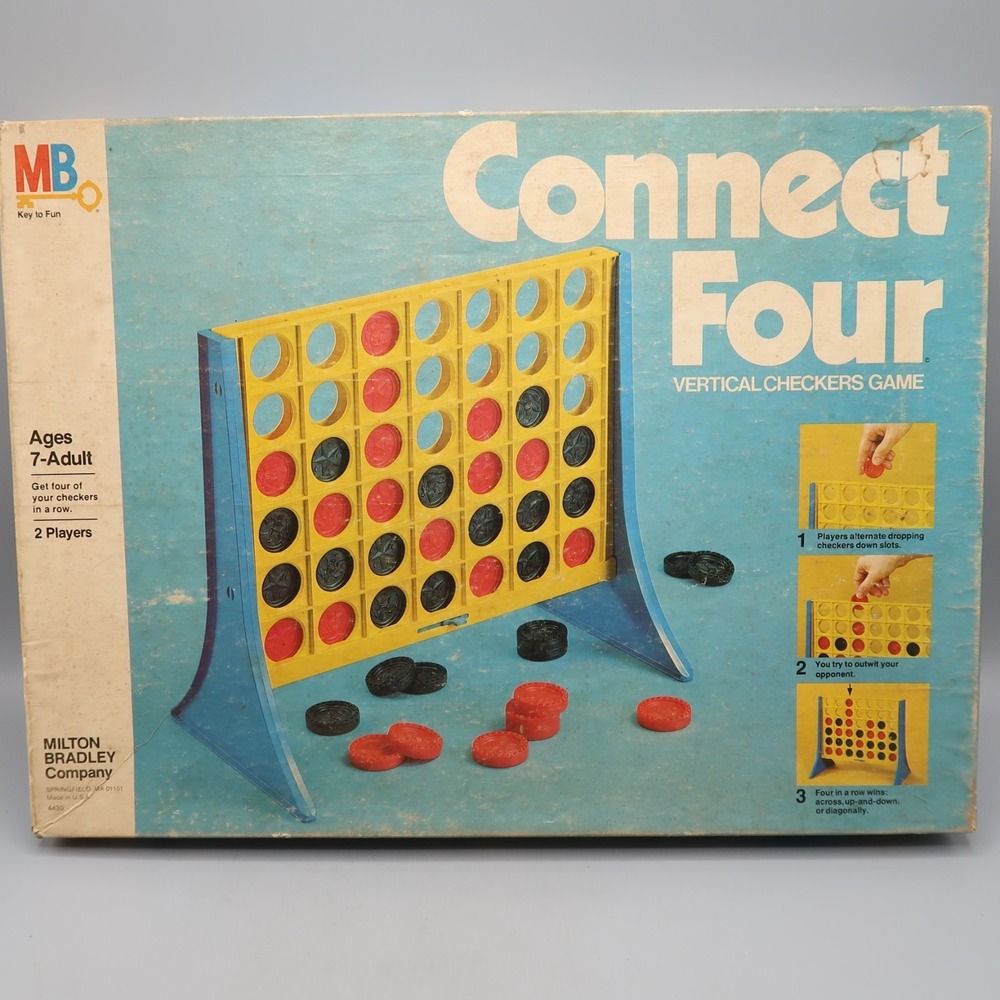 Vintage Connect Four‎ Complete Milton Bradley 1978 Kids Children's Game #4430